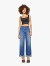 Mother The Smoothie Skimp Cuffed Wide Leg Jeans In Blue