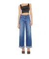 Mother The Smoothie Skimp Cuffed Wide Leg Jeans In Multi