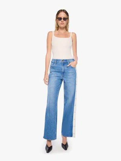 Mother Snacks! The Striped Resealable Skimp Quik Jeans In Blue