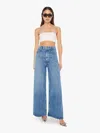 Mother The Swisher Sneak Fray Boogie Down Jeans In Blue