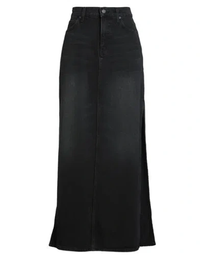 Mother Snacks Woman Denim Skirt Black Size 32 Recycled Cotton, Lyocell, Cotton