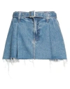 Mother Snacks Woman Denim Skirt Blue Size 29 Recycled Cotton, Lyocell, Cotton In Blue