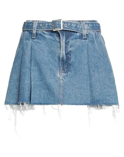 Mother Snacks Woman Denim Skirt Blue Size 29 Recycled Cotton, Lyocell, Cotton