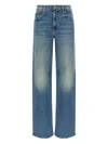 Mother Light Blue The Spinner Zip Sneak Jeans In Blue
