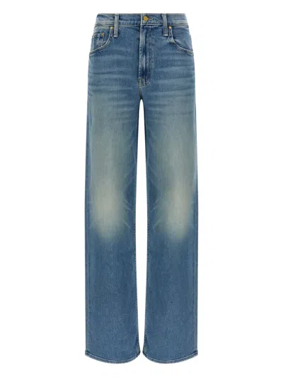 Mother Light Blue The Spinner Zip Sneak Jeans