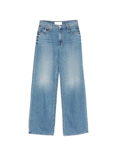 Mother Spinner Zip Sneak Wide-leg Denim Jeans In Blue