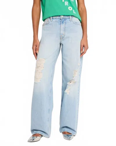Mother Spinner Zip Sneak Wide Leg Jeans In Pedal Faster In Multi