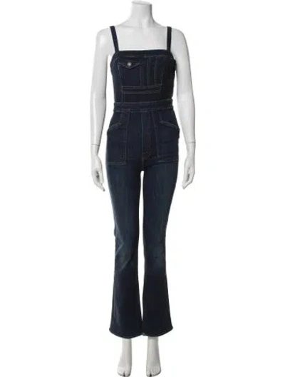 Pre-owned Mother Square Neckline Jumpsuit In Blue
