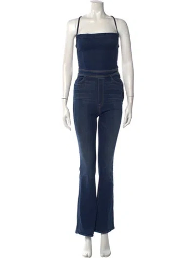 Pre-owned Mother Square Neckline Jumpsuit In Blue