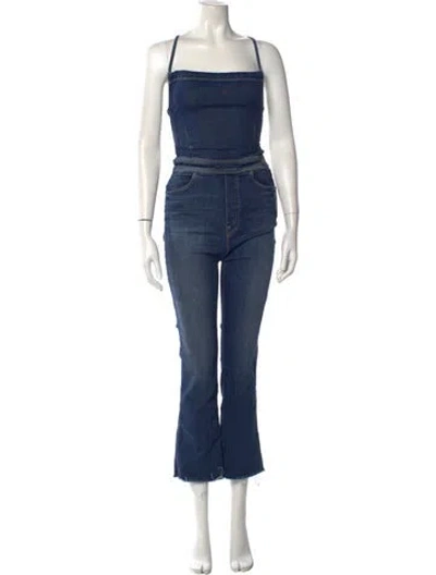 Pre-owned Mother Square Neckline Jumpsuit In Blue
