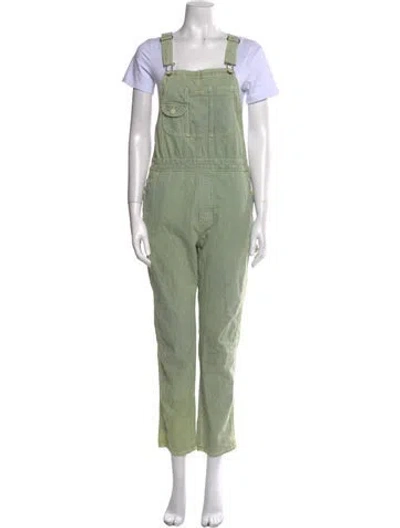 Pre-owned Mother Square Neckline Jumpsuit In Green