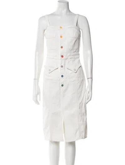 Pre-owned Mother Square Neckline Knee-length Dress In Neutrals