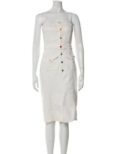 Pre-owned Mother Square Neckline Knee-length Dress W/ Tags In White