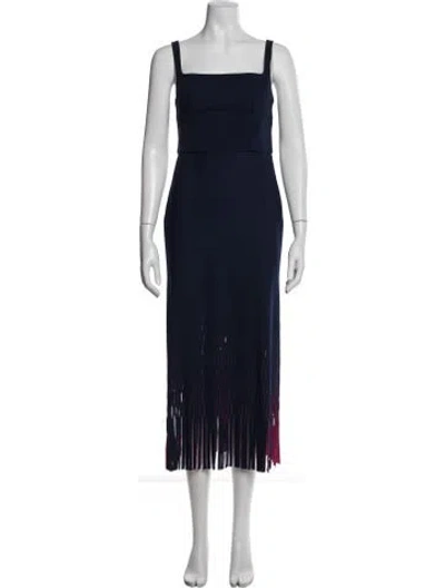 Pre-owned Mother Square Neckline Long Dress In Blue