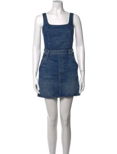 Pre-owned Mother Square Neckline Mini Dress In Blue