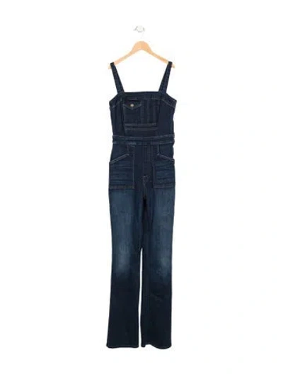 Pre-owned Mother Square Neckline Overalls In Blue