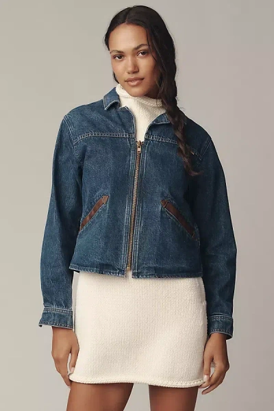 Mother Steer Clear Denim Jacket In Blue