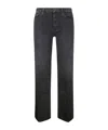 Mother Flared The Roller Fray Jeans In Black