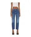 Mother The Insider Sneak High-waisted Bootcut Jeans In Loafers And Lassos In Blue
