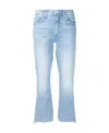 Mother The Tripper Flood Fray Jeans In Blue