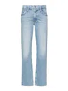 Mother Smarty Pants High-rise Slim-fit Jeans In Blue