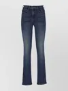 Mother Straight Leg Denim Trousers With Five Pockets In Blue