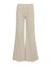 Mother The Roller Hoch Sitzende Jeans Mit Weitem Bein In Beige
