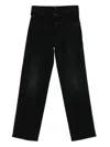 Mother The Tripper Sneak High-rise Straight-leg Jeans In Black