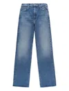 Mother Straight Leg Jeans In Blue