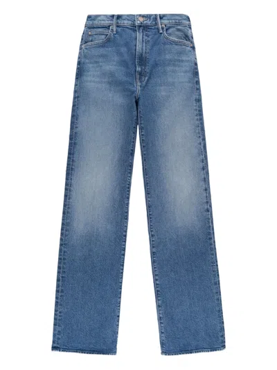 Mother Straight Leg Jeans In Blue