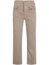 Mother Straight Trousers With Embroidered Detail And Pockets In Neutrals