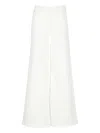 Mother Straight Wide-leg Cotton Trousers In White