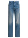 Mother Straight-leg Jeans With Medium Blue Wash In Blue