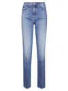 Mother Straight-leg Jeans With Mid-rise Waist In Blue