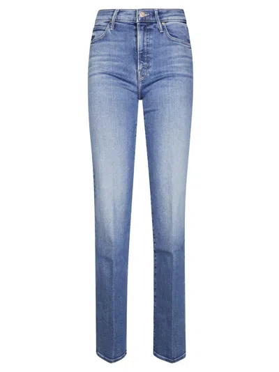 Mother Straight-leg Jeans With Mid-rise Waist In Blue