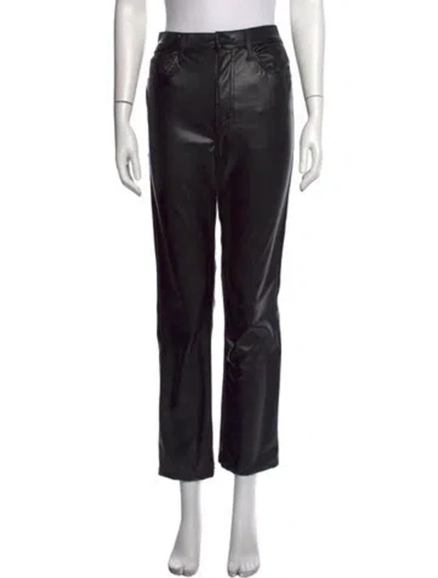 Pre-owned Mother Straight Leg Pants In Black