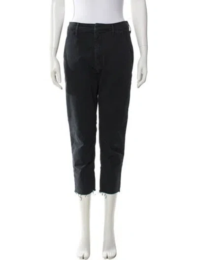 Pre-owned Mother Straight Leg Pants In Black