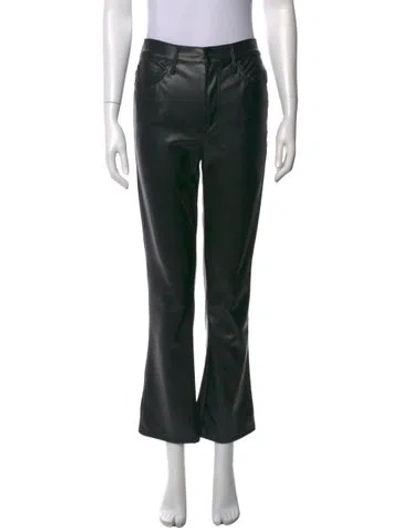 Pre-owned Mother Straight Leg Pants In Black