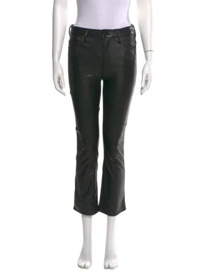 Pre-owned Mother Straight Leg Pants In Black