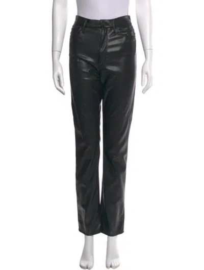 Pre-owned Mother Straight Leg Pants In Black