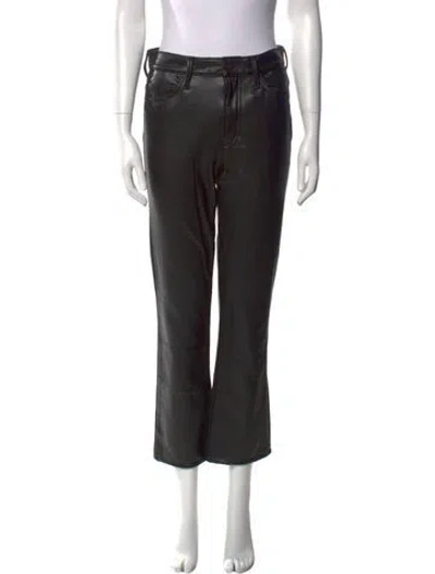 Pre-owned Mother Straight Leg Pants In Black