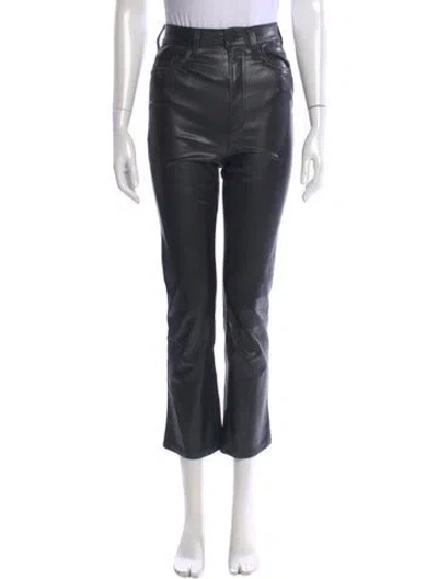 Pre-owned Mother Straight Leg Pants In Black