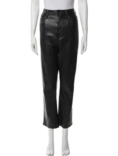 Pre-owned Mother Straight Leg Pants In Black