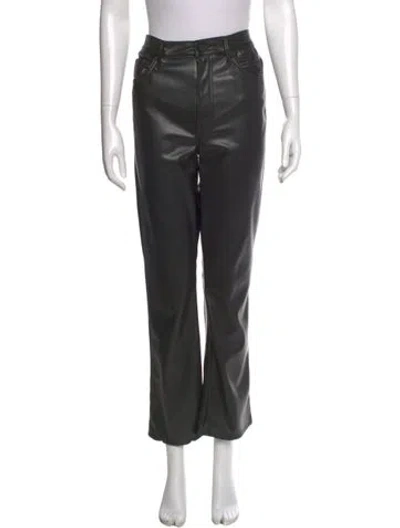 Pre-owned Mother Straight Leg Pants In Black