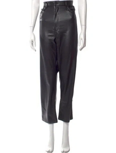 Pre-owned Mother Straight Leg Pants In Black