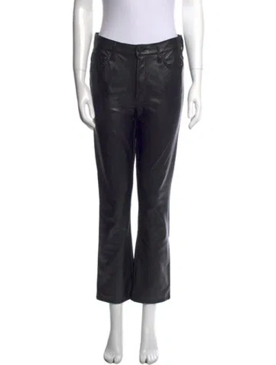 Pre-owned Mother Straight Leg Pants In Black