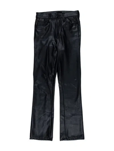 Pre-owned Mother Straight Leg Pants In Black