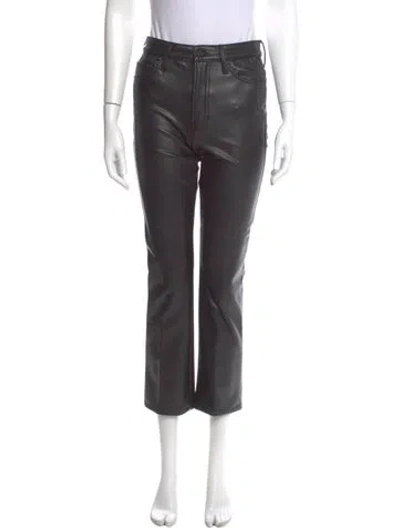 Pre-owned Mother Straight Leg Pants In Black