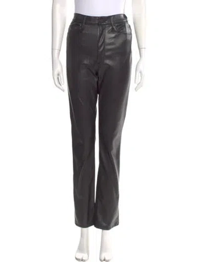 Pre-owned Mother Straight Leg Pants In Black