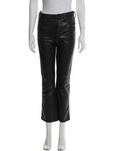 Pre-owned Mother Straight Leg Pants In Black
